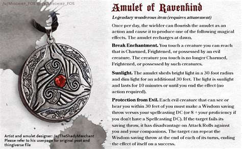 The Ancient Wisdom Embodied in the Amulet of Ravenkond